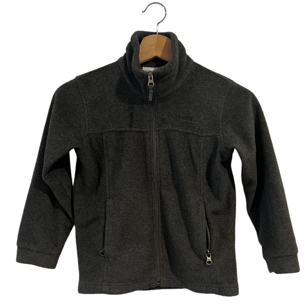 COLUMBIA Zip Up Fleece Jacket Gray Kids XS Size 6 Size 7